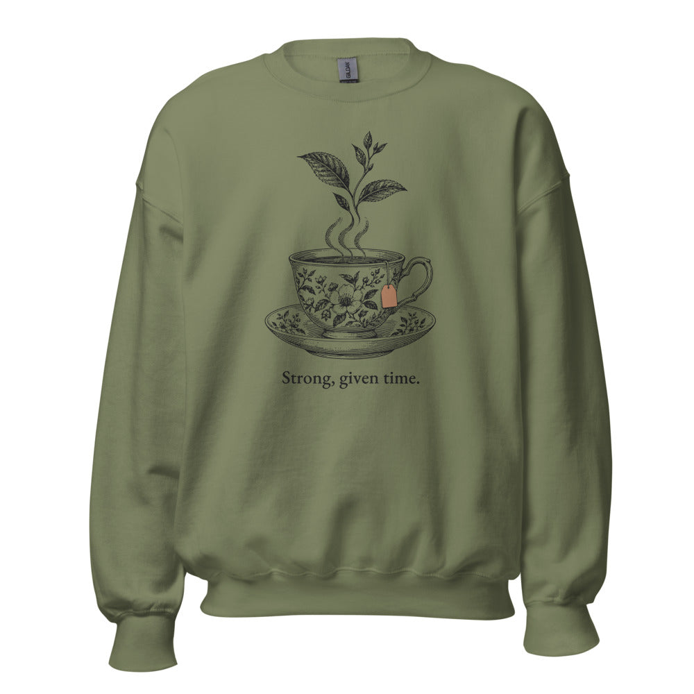 Strong, given time crewneck, Military Green