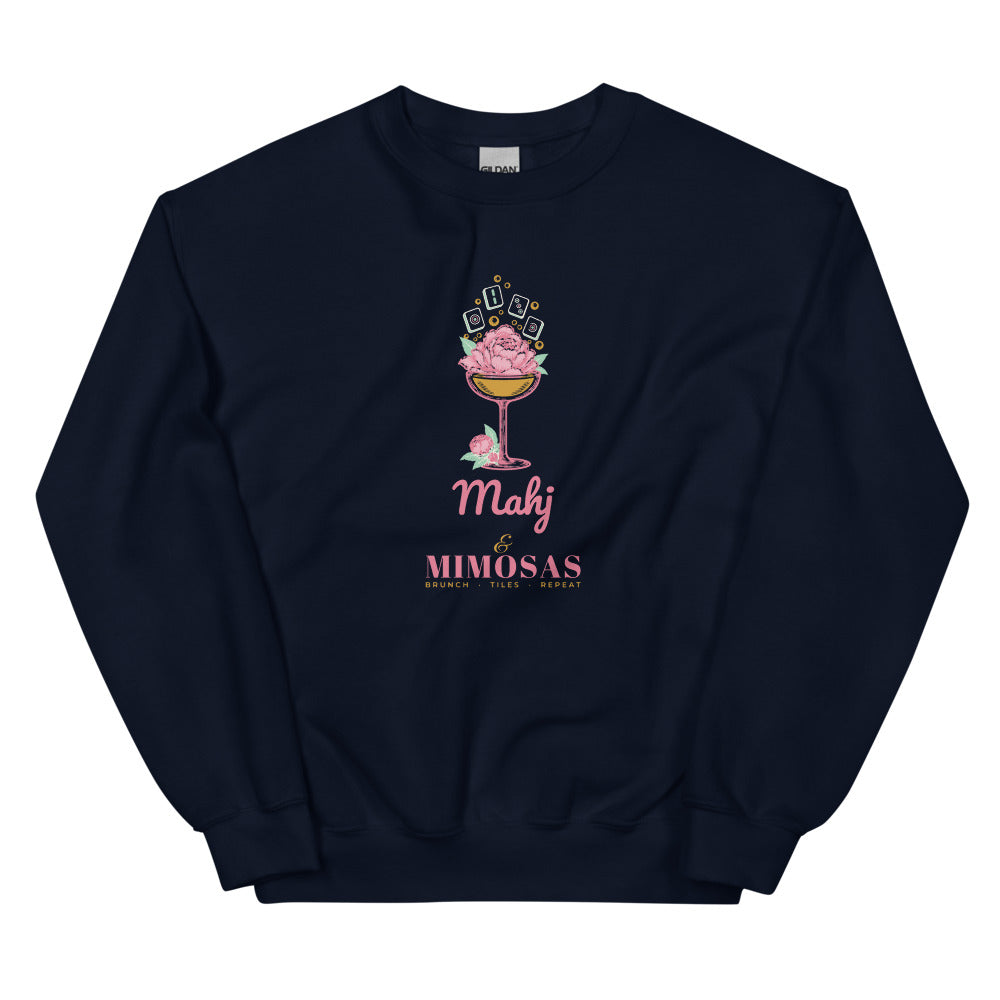 Mahj & Mimosas tiles bubbling up crewneck, Navy