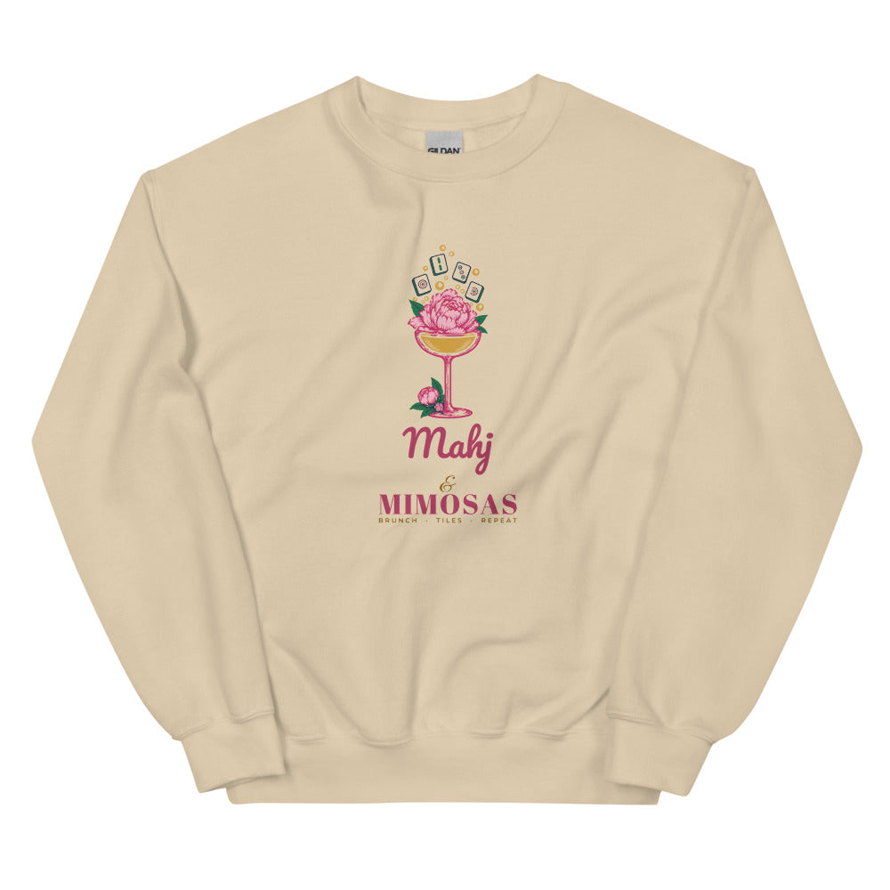 Mahj & Mimosas tiles bubbling up crewneck, Sand