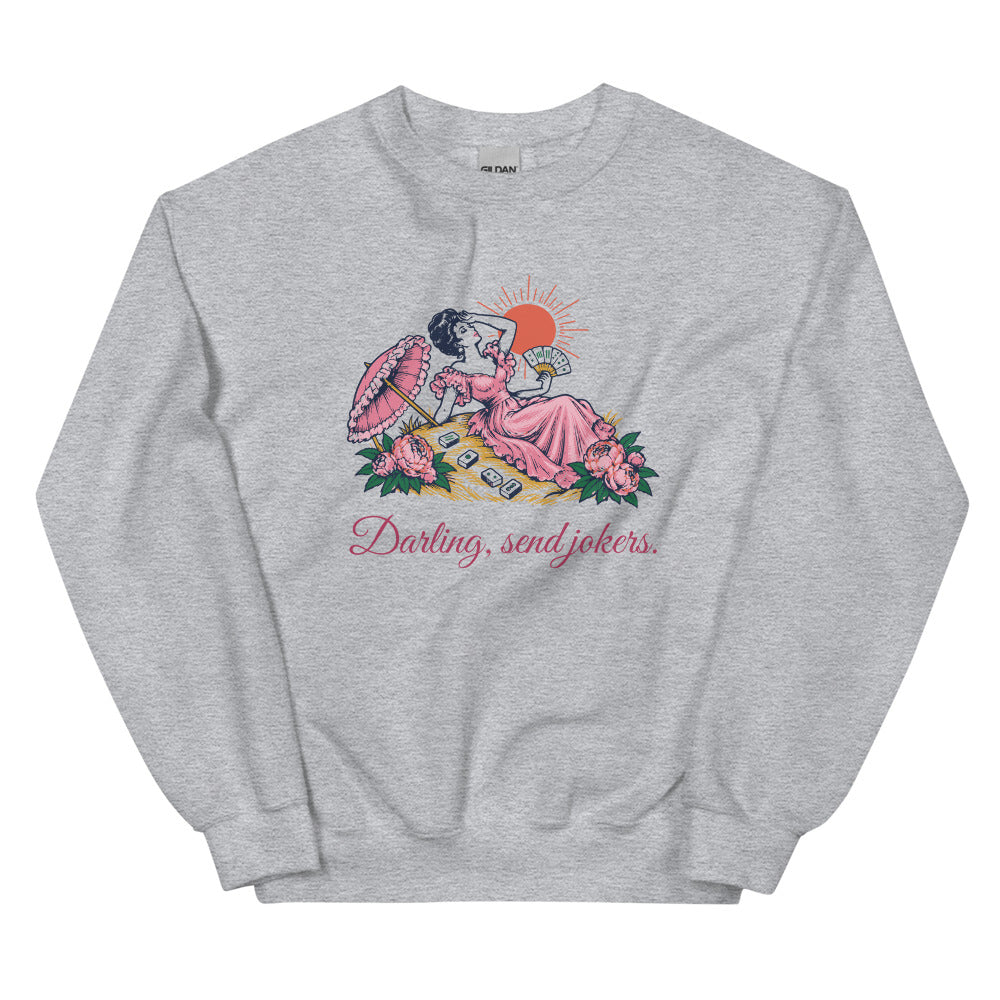 Darling, send jokers swooning lady crewneck, Sport Grey
