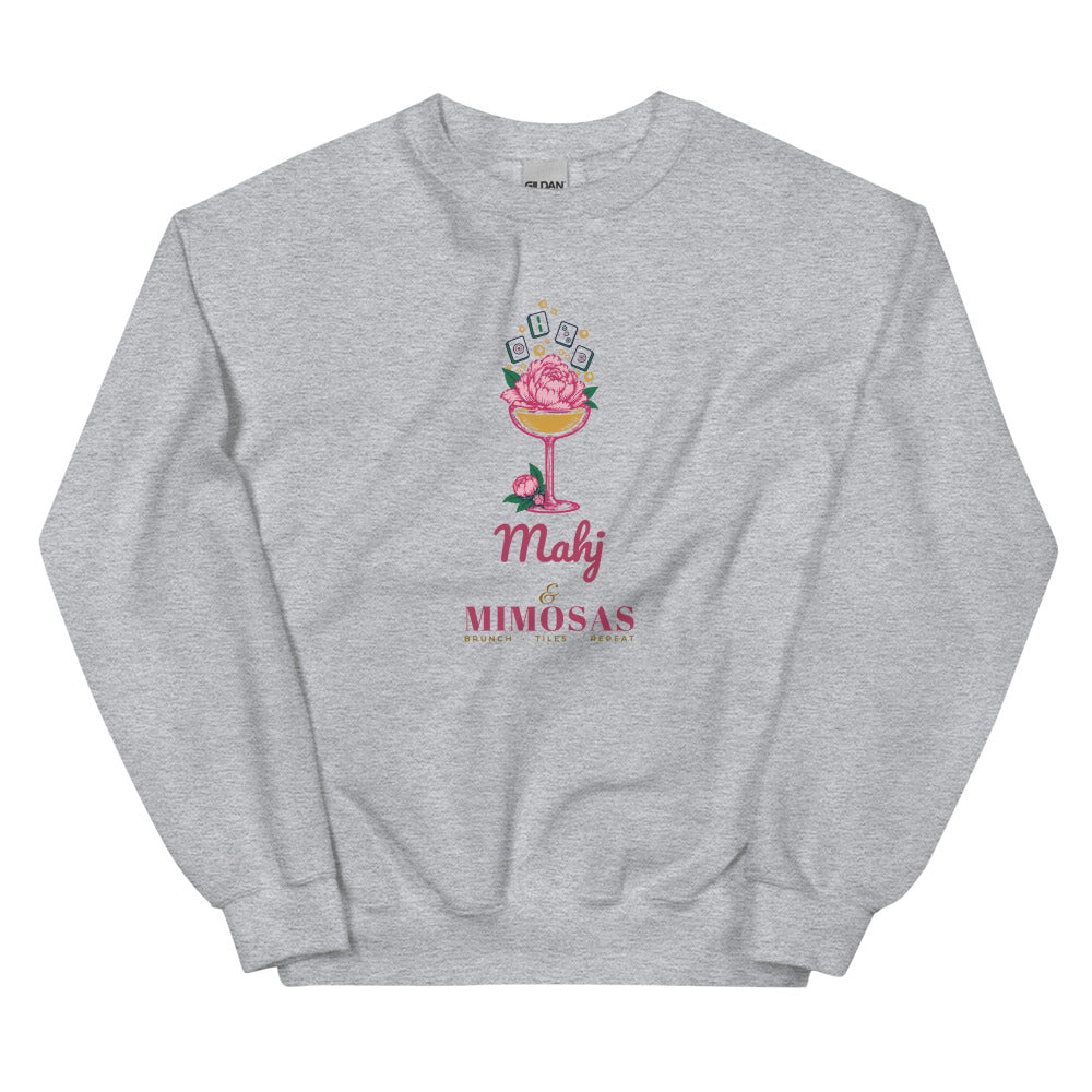 Mahj & Mimosas tiles bubbling up crewneck, Sport Grey