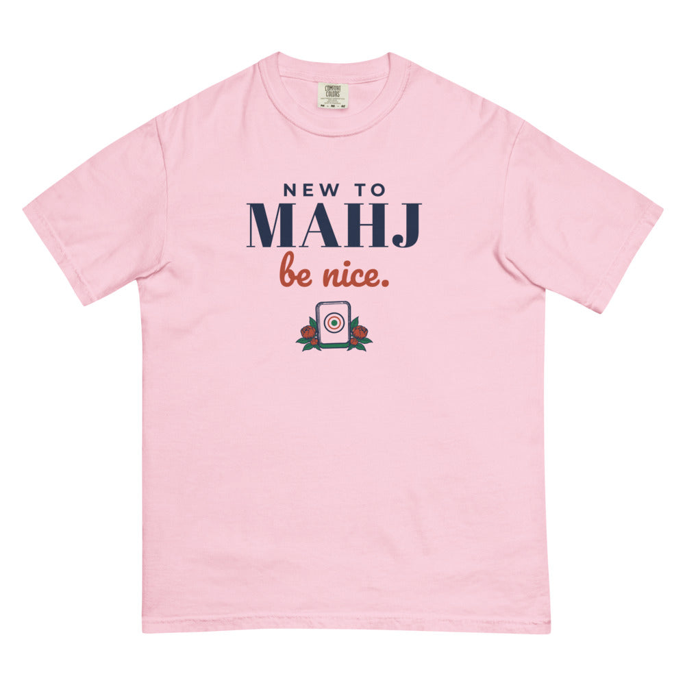 New to Mahj, be nice tee, Blossom