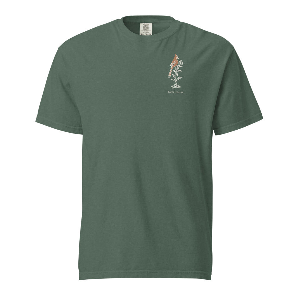 Early returns cardinal tee, Blue Spruce
