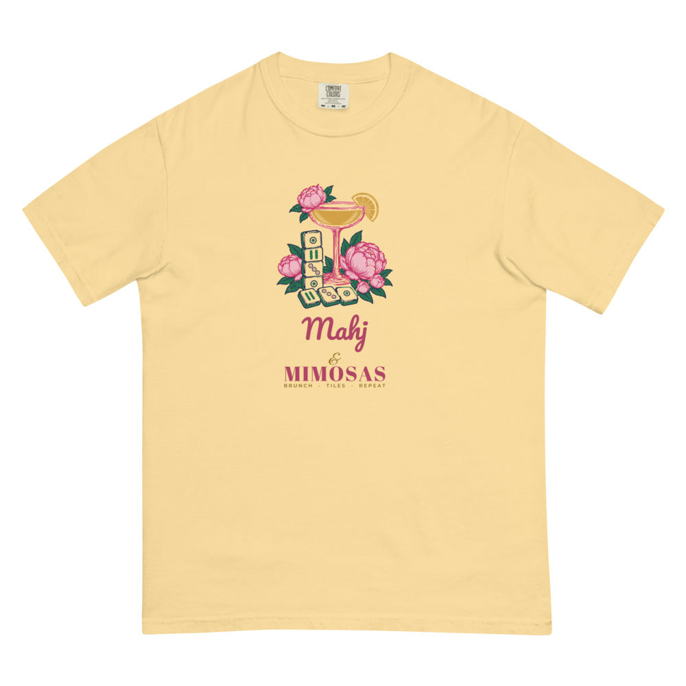 Mahj & Mimosas coupe and tile stack tee, Butter
