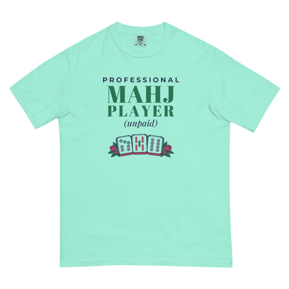 Professional Mahj Player (unpaid) tee, Chalky Mint