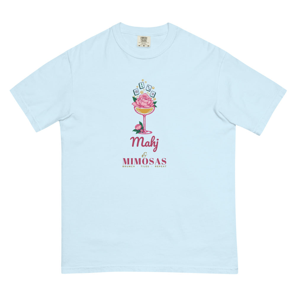 Mahj & Mimosas tiles bubbling up tee, Chambray