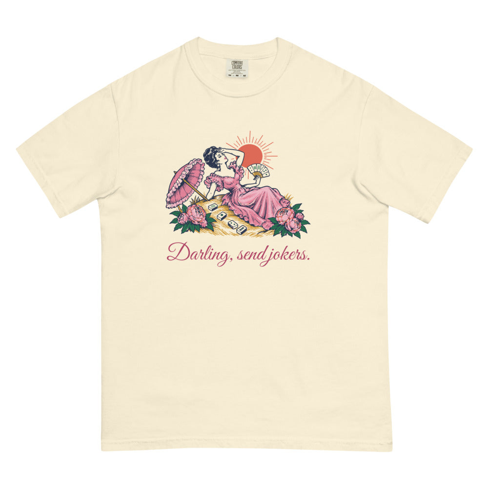 Darling, send jokers swooning lady tee, Ivory