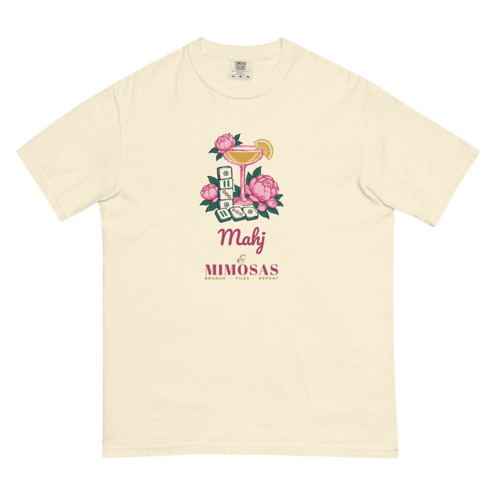 Mahj & Mimosas coupe and tile stack tee, Ivory