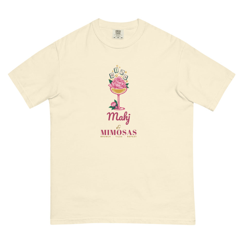 Mahj & Mimosas tiles bubbling up tee, Ivory