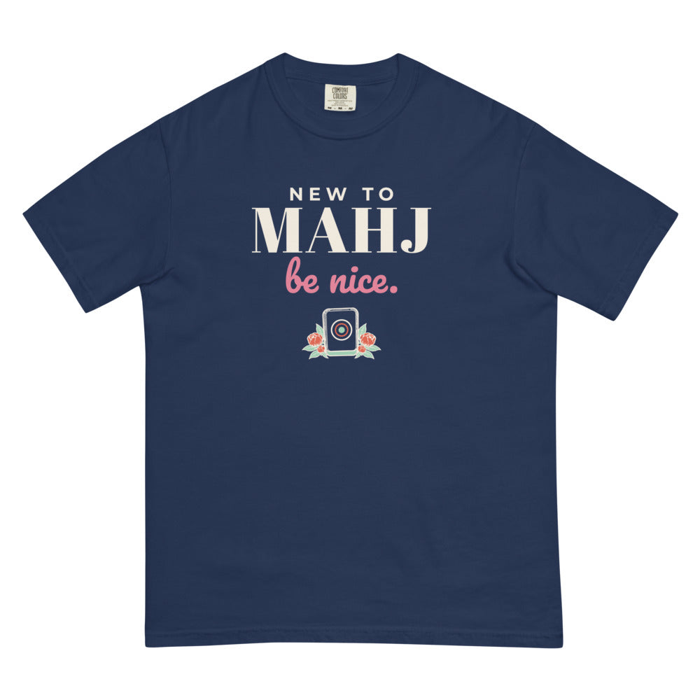 New to Mahj, be nice tee, True Navy