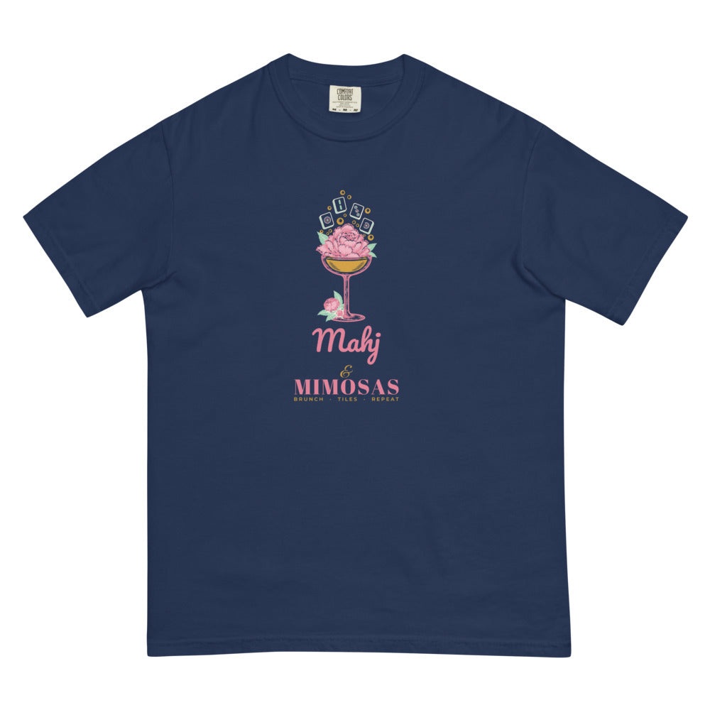 Mahj & Mimosas tiles bubbling up tee, True Navy