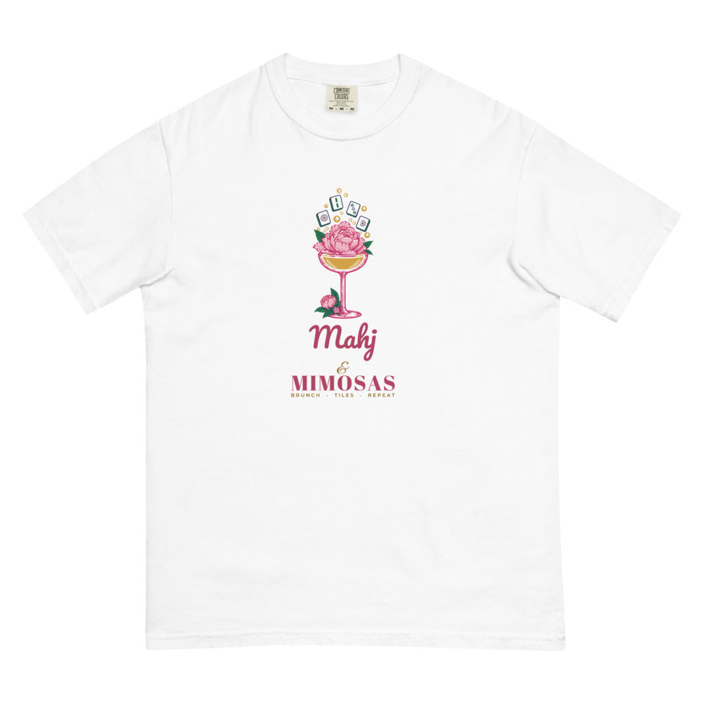 Mahj & Mimosas tiles bubbling up tee, White