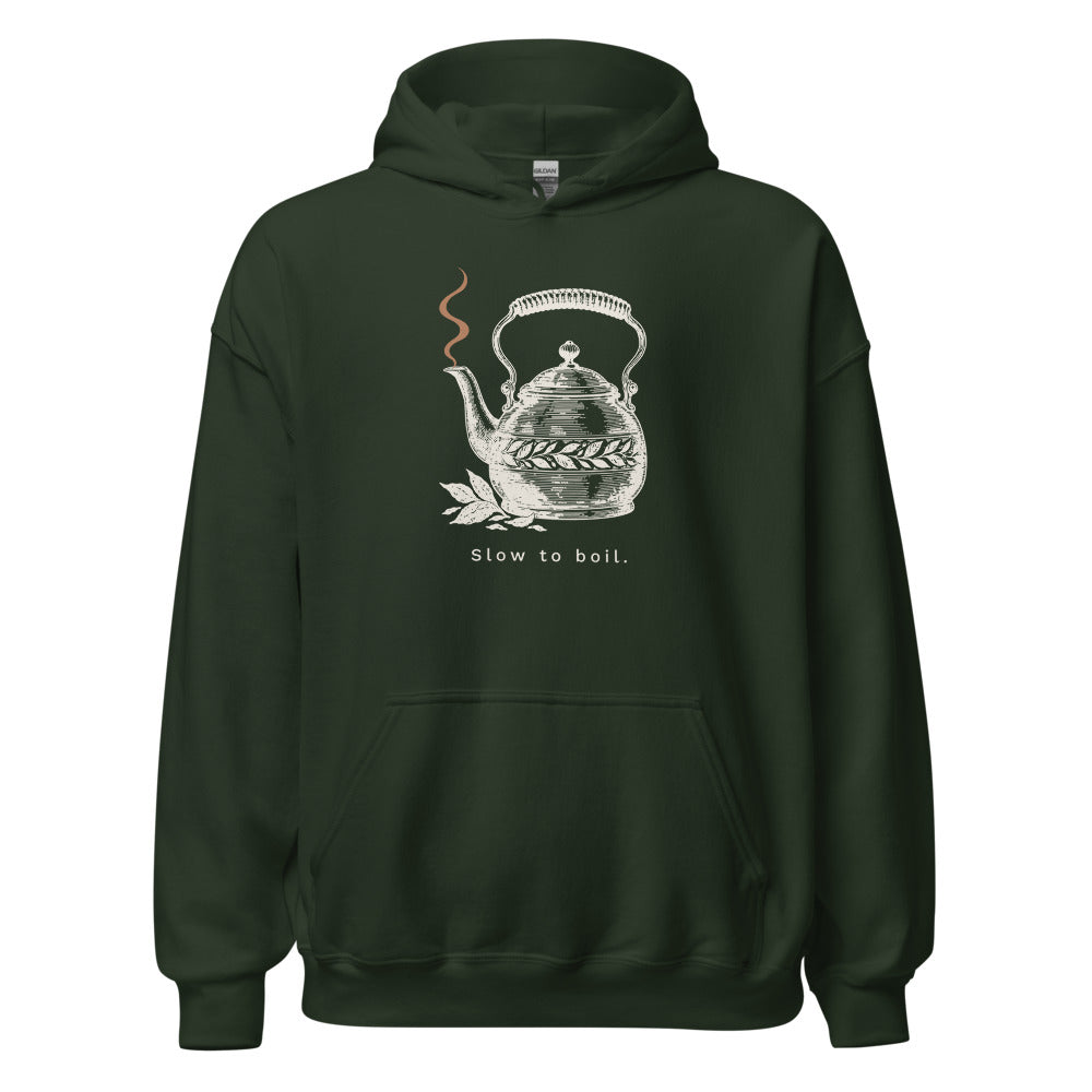 Slow to boil hoodie, Forest Green