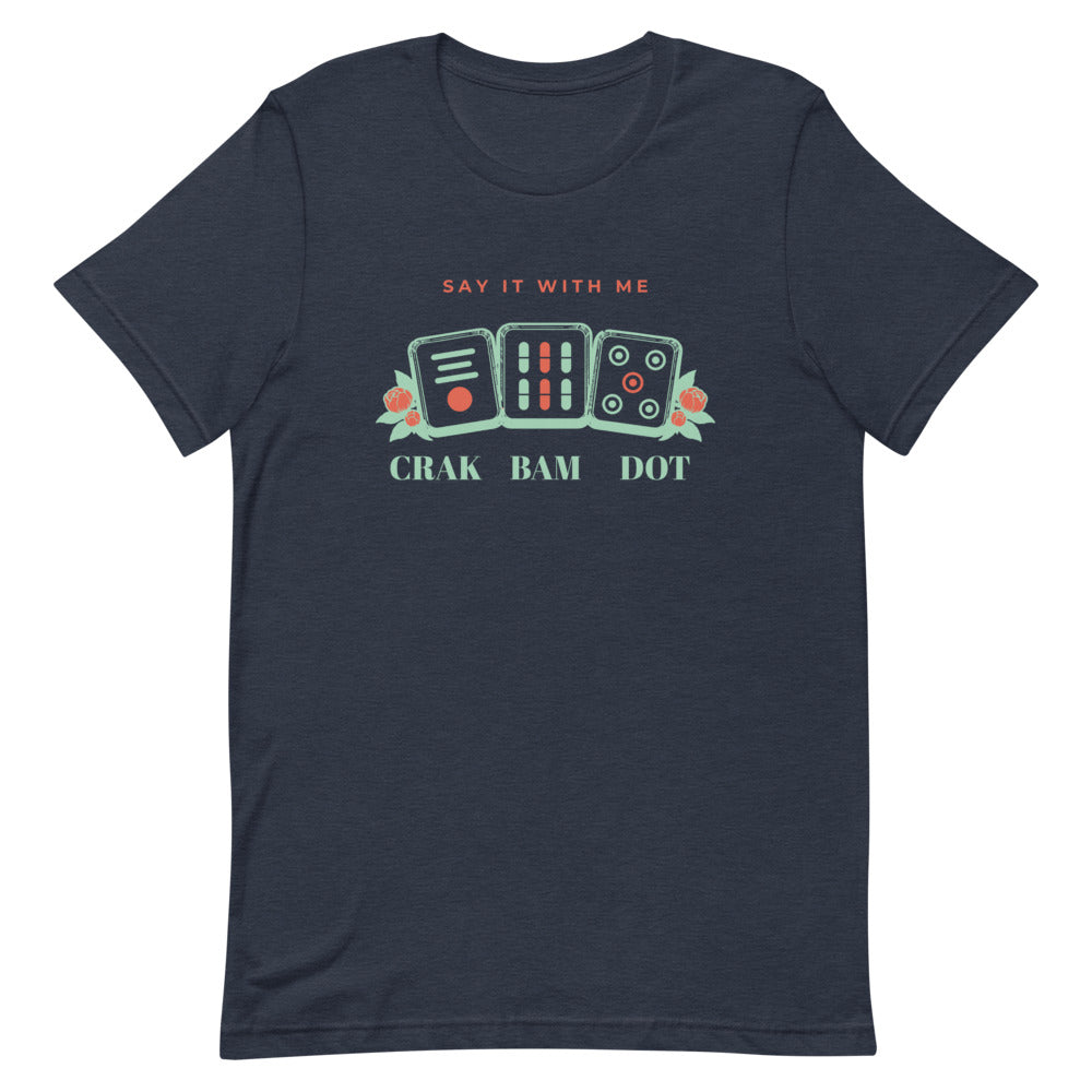 Crak Bam Dot tee, Heather Navy