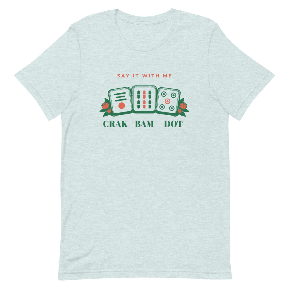 Crak Bam Dot tee, Heather Prism Ice Blue