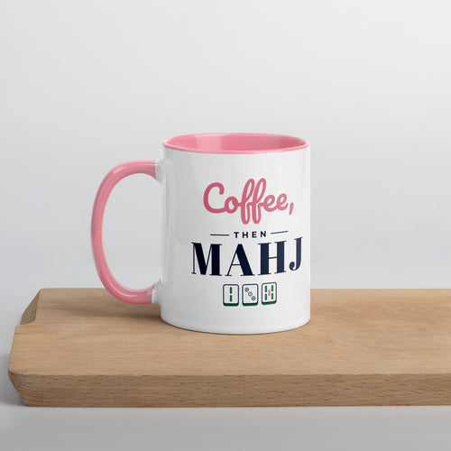Coffee, then Mahj mug, Pink