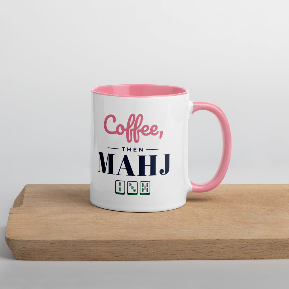 Coffee, then Mahj mug, Pink