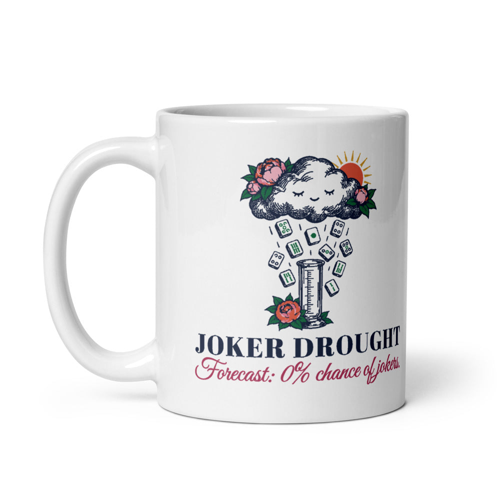 Joker Drought Forecast mahjong mug, handle on left