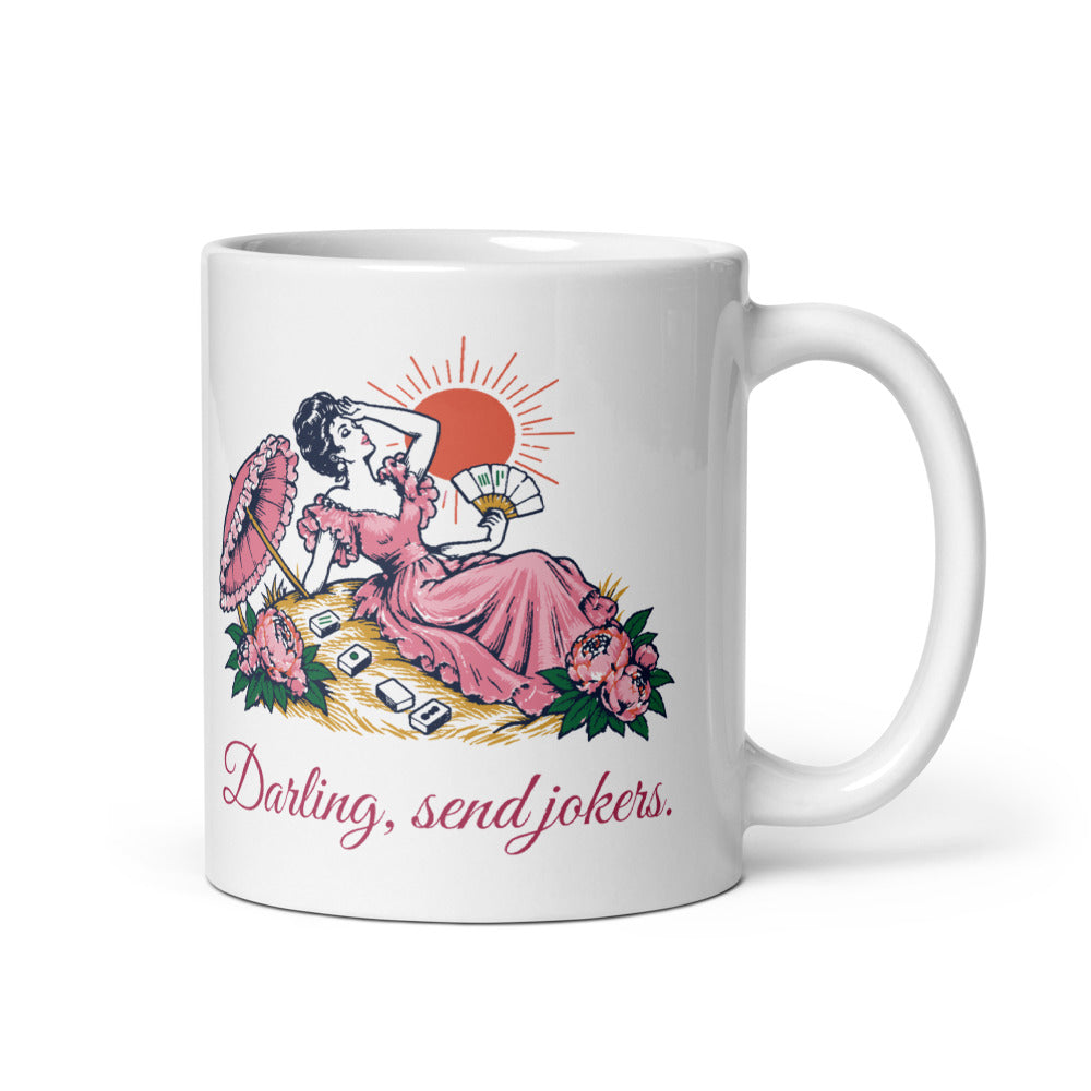 Darling, send jokers swooning lady mahjong mug